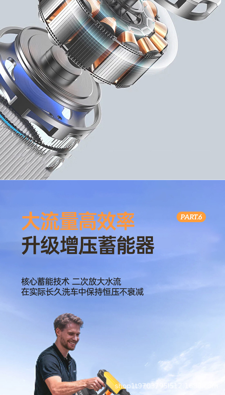 Wireless Car Washing Machine, Household High-Pressure Water Gun, Powerful Lithium Battery, Powerful Charging Booster Car Washer