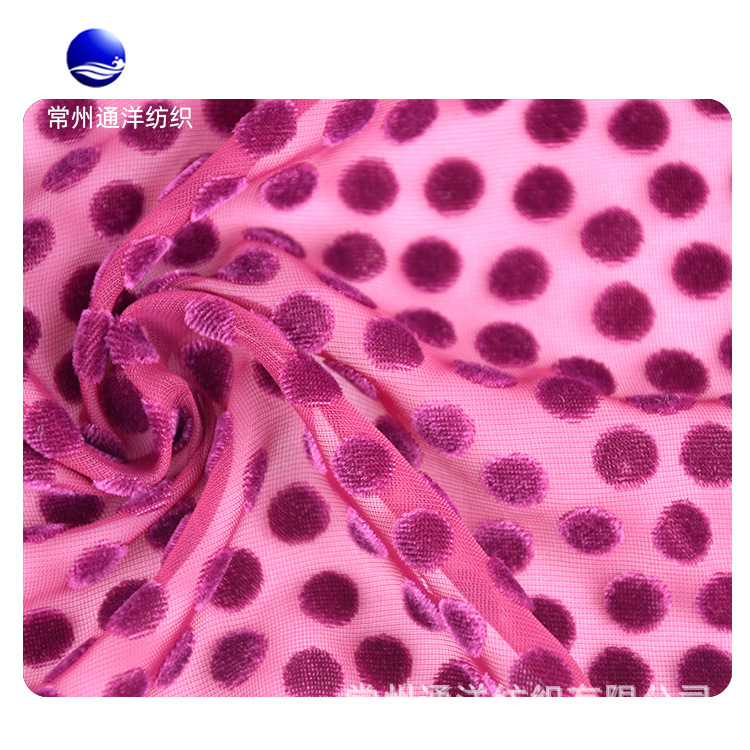 远销欧美的女装梭织丝绒面料烂花锦绒 好品质