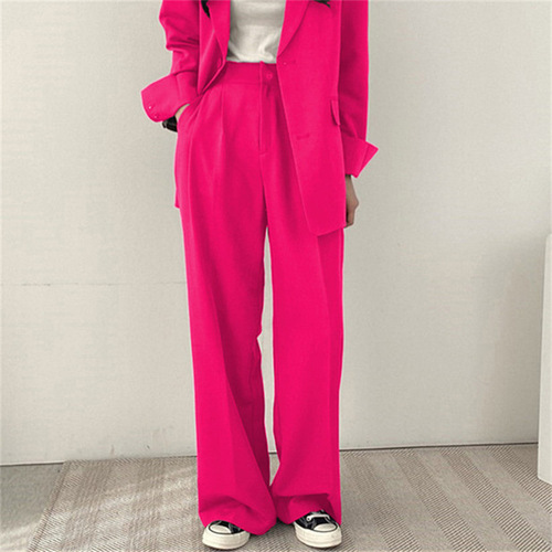Amazon Women's Casual Long Pants 2025 New Straight Leg Droopy Wide Leg Pants in Multiple Colors Streetwear Suit Pants for Women