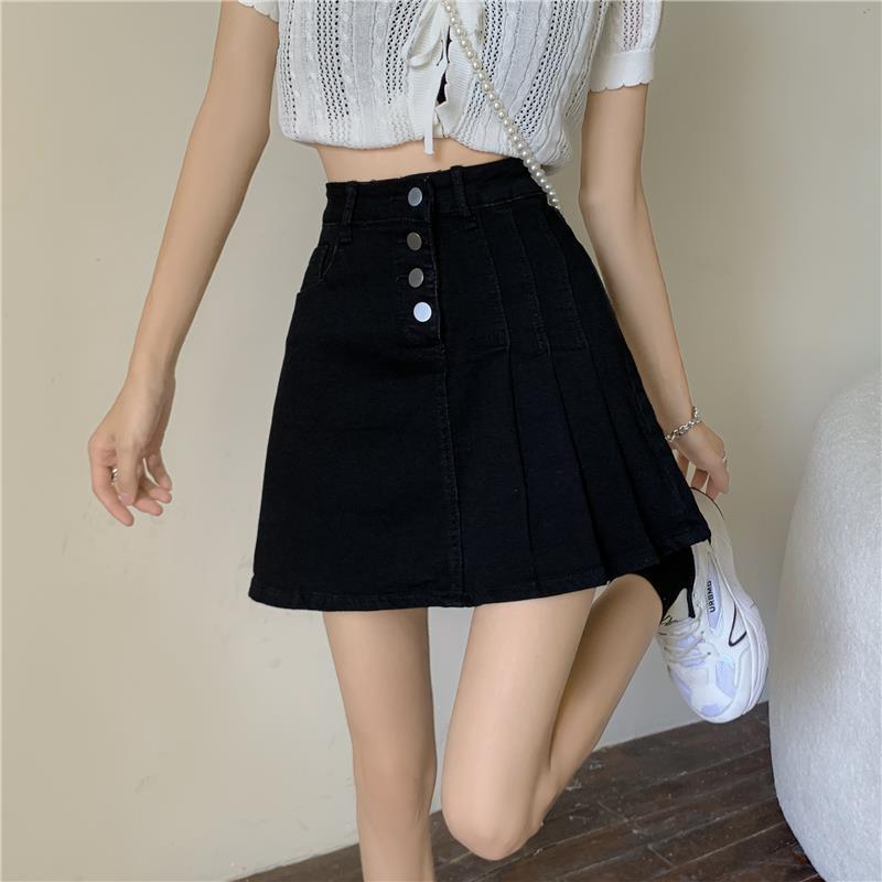 Summer elastic denim skirt