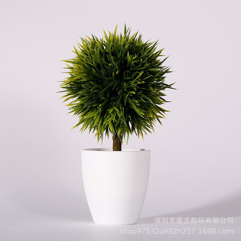 Simulación de plantas verdes, plantas en macetas, comercio electrónico, venta al por mayor, venta directa de fábrica, bola de hierba artificial de plástico, decoración del hogar, decoración del hogar image 27