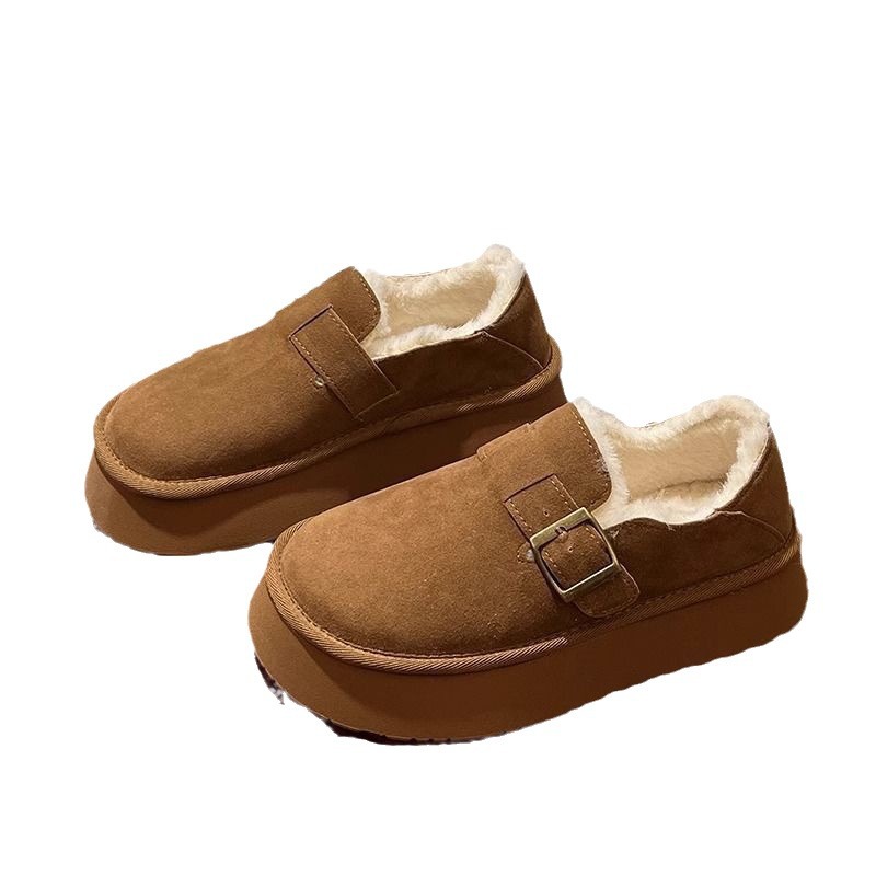 Botas de nieve de fondo grueso de invierno de mujer Bockens zapatos de lana de mujer botas cortas de lana gruesa calentamiento zapatos de algodón del noreste