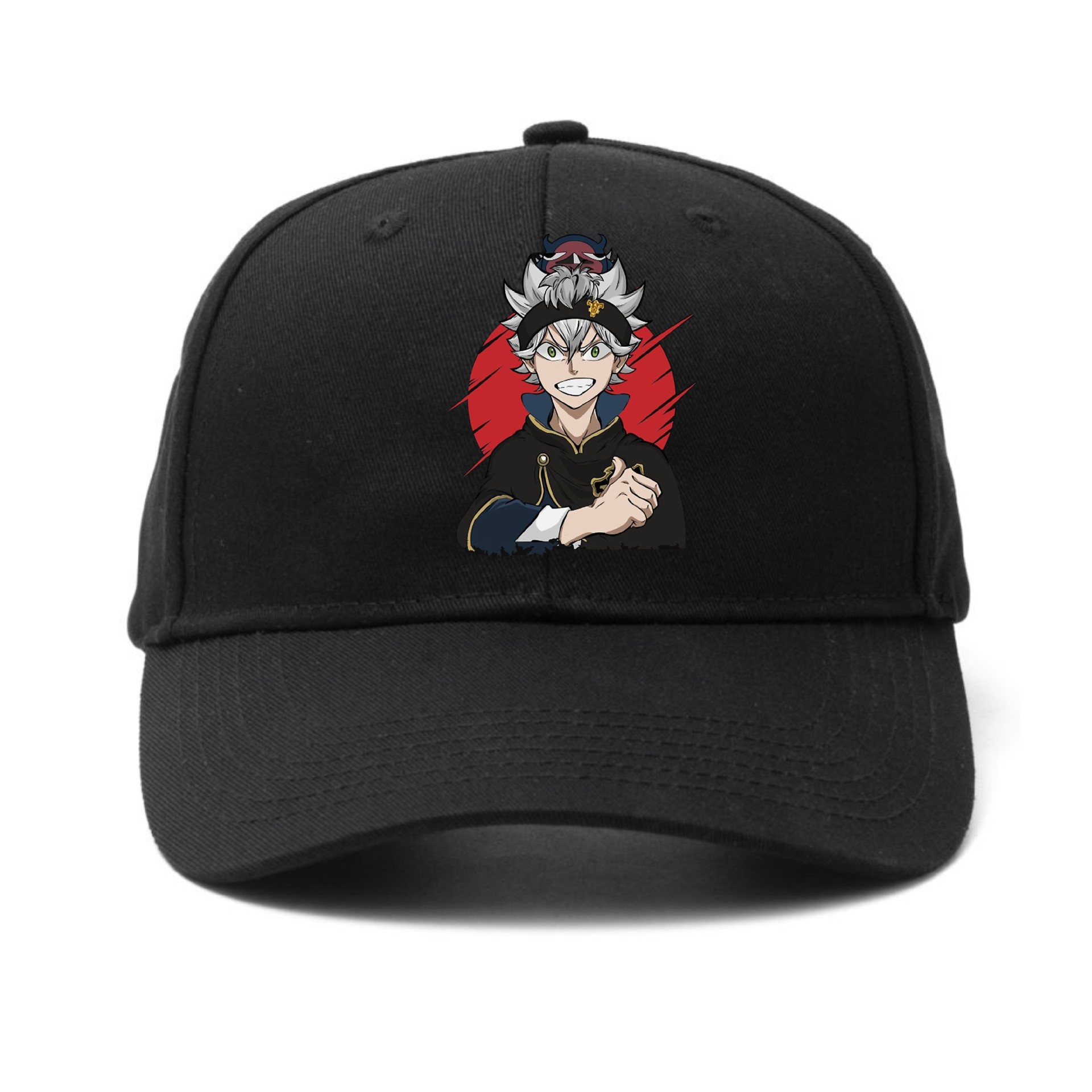 Gorra de béisbol de comercio exterior Anime Gorra de béisbol de trébol de cuatro hojas negra Gorra de visera casual Gorra de béisbol de mezclilla