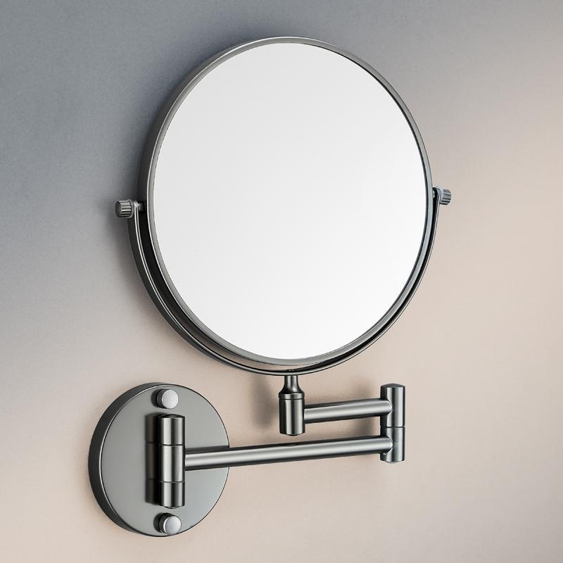 Bathroom Retractable Wall-Mounted Makeup Mirror with Light, Punch-Free Bathroom Beauty Mirror, Foldableing Hotel Magnifying Mirror Suction Cup