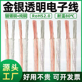 批发音频线纯铜金银电线28/26/2422AWG喇叭音响led灯带透明双并线