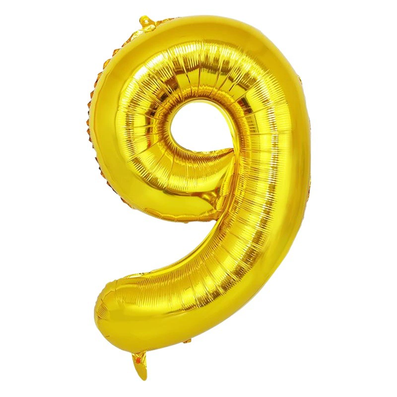 32-дюймовый Золотой и Серебряный Цифровой Воздушный Шар из алюминиевой пленки воздушный шар оптом макет сцена украшение для вечеринки Американская версия воздушный шар цифровая алюминиевая фольга