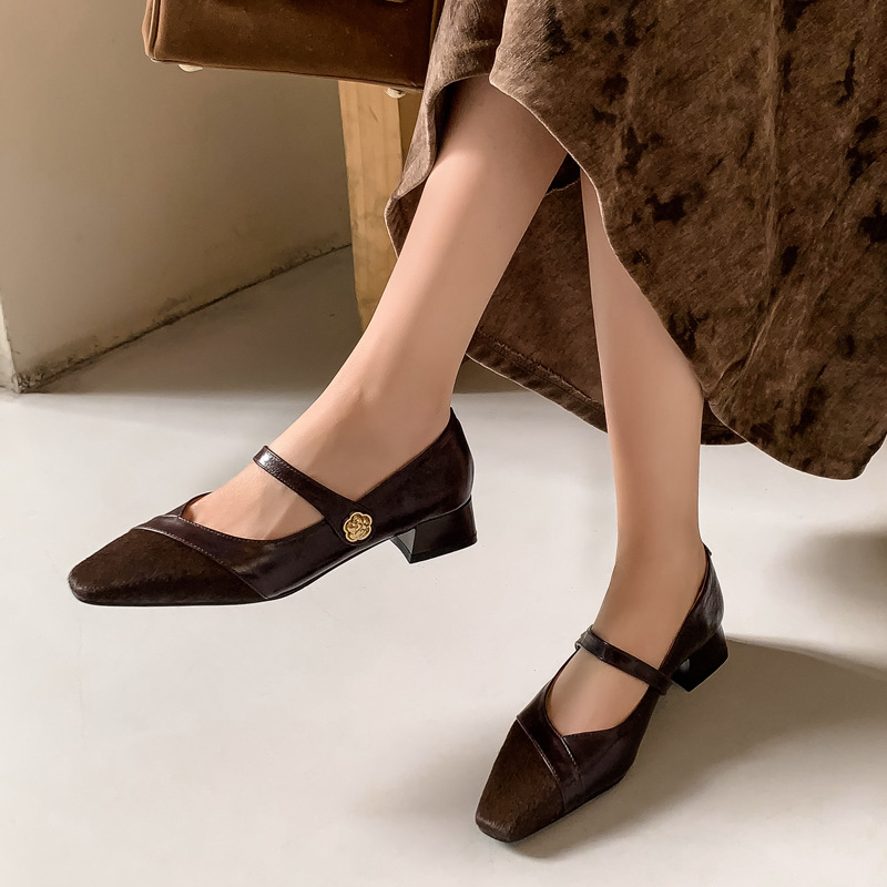 CHIKO Kira Square Toe Block Heels Mary Jane Shoes