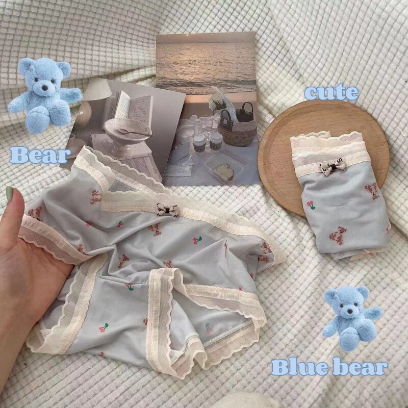 Little Bear also has its own happiness ~ Japanese girl's breathable ice silk lace edge comfortable nude women's briefs Little Bear also has its own happiness ~ Japanese girl's breathable ice silk lace edge comfortable nude women's briefs