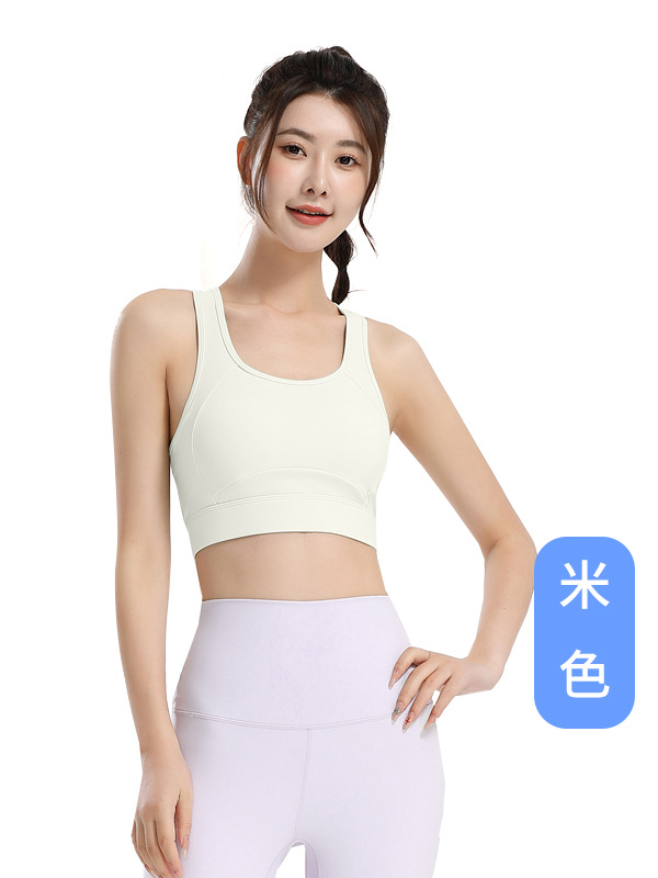 Nueva taza fija de alta resistencia a prueba de choque chaleco de fitness integrado para reunir la belleza de la espalda corredor bra ropa interior deportiva mujer
