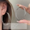 3641【Silver 5cm】Pair of one-on-one