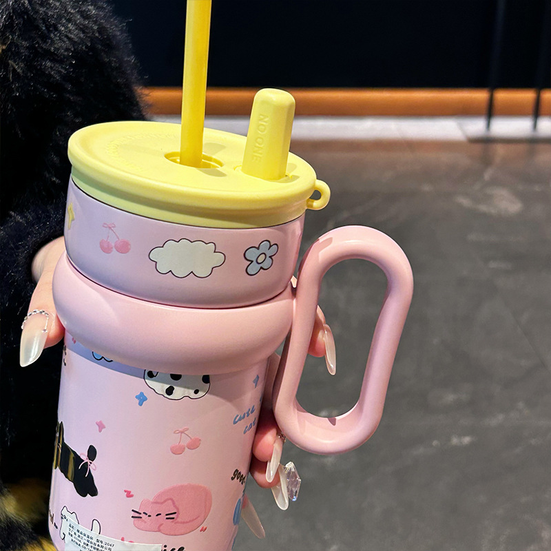 Taza Bingba de alto valor Taza termo de acero inoxidable 316 Taza de mesa para mujer Taza de paja de alto valor Taza de agua de oficina
