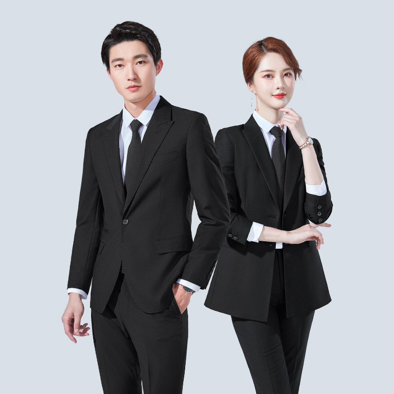 Spring New Men's Suit Slim-fit Non-ironing Women's Suit Elegant Business Wear Long-sleeved Jacket Work Clothes