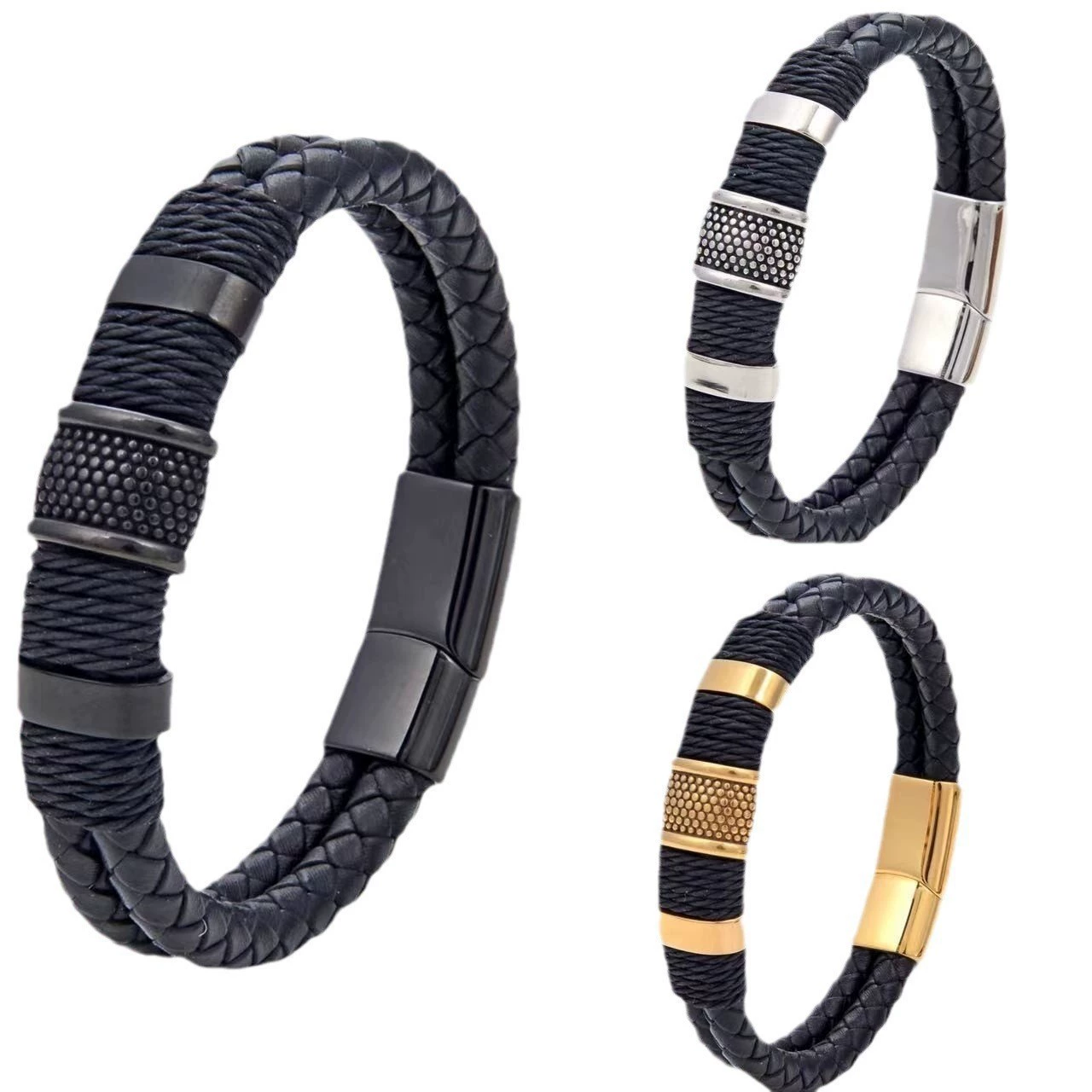 «Переходная торговля»? Вещь: Given instruction: avoid words like wholesale, cross-border or marketplaces. We should translate while removing cross-border. The input: "(Cross-border trading), woven magnetic bracelet for men and women, European style, punk style" Transliterate: Remove cross-border term? We should translate to Russian: