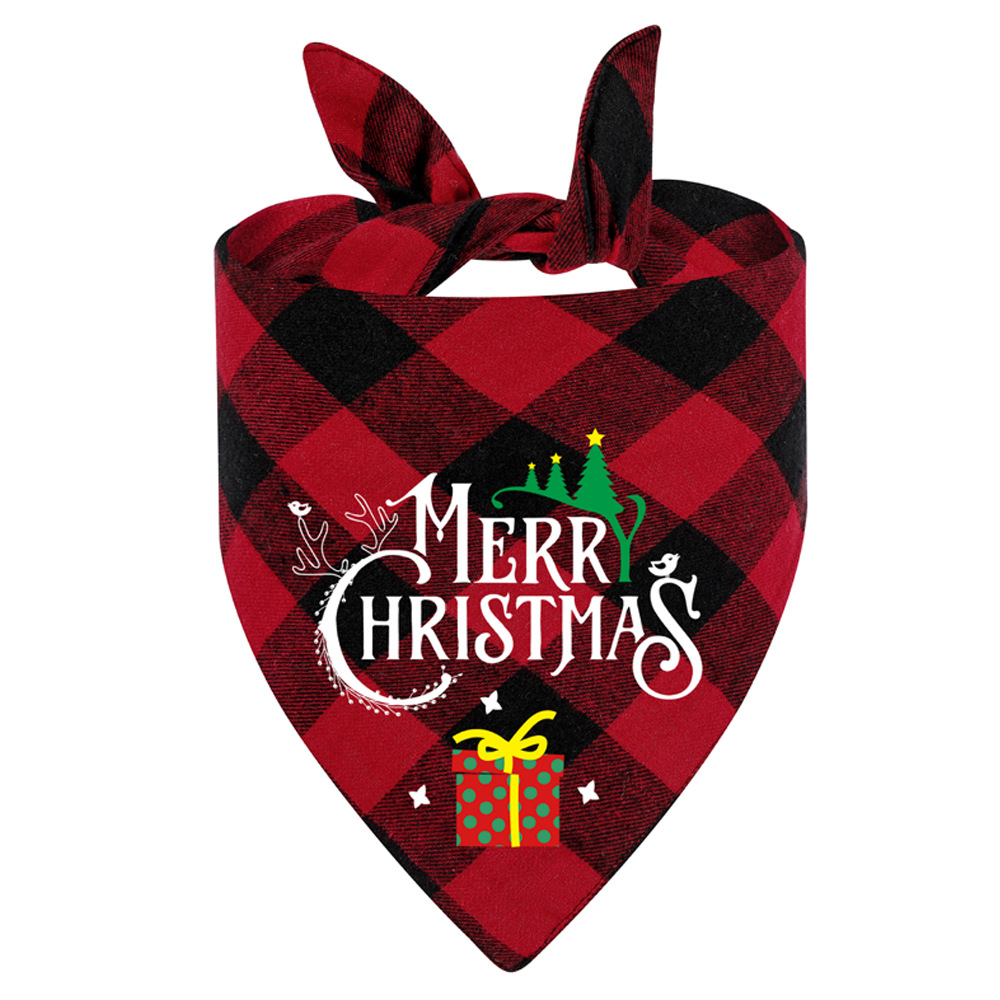 Tanpopo de algodón transfronterizo perro saliva Toalla de Navidad triángulo toalla mascota bufanda mascota ropa