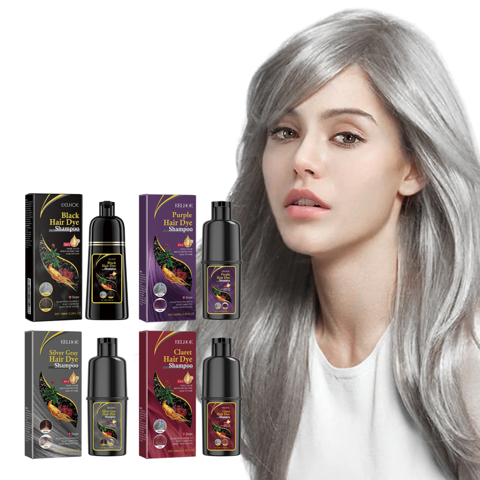 Eelhoe Hair Beauty Shampoo Series Is Gentle and Non-Irritating, Moisturizes the Scalp and Easily Changes Color