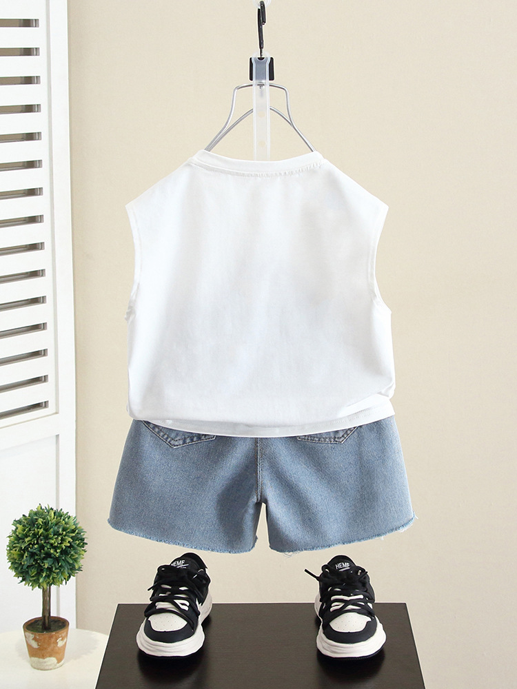 5691 ropa para niños traje de verano para niños 2025 nuevo chaleco sin mangas de verano para bebés guapos ropa de verano para niños