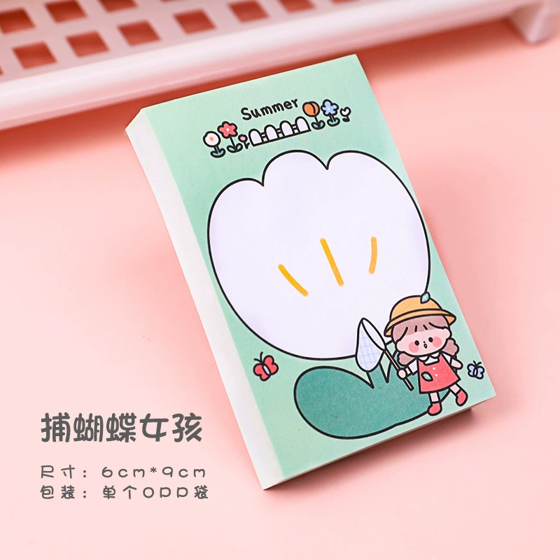 Девушка из мультфильма «Дуду» удобна для вдохновения в S Girls' Heart Memo Note Note N раз, чтобы разместить еду на вынос и подписать бумагу