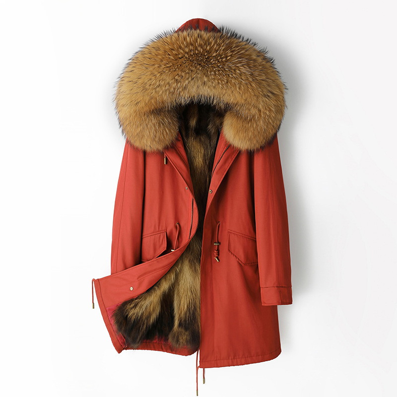 Parker Coat for Women with Imported Fox Fur Lining, Detachable, Mid-Length, 2026 Autumn and Winter New Style, Fur Coat for Women