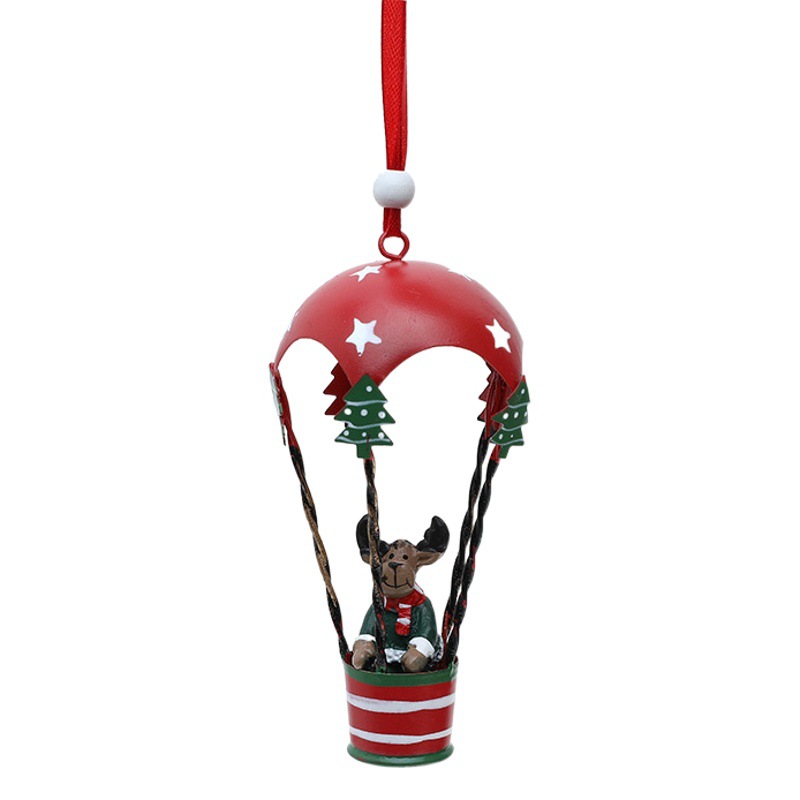Nordic hierro Navidad globo de aire caliente paracaídas colgante creativo Navidad decoraciones árbol de Navidad colgando adornos