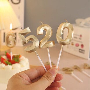 Romantic Party Birthday First-Year Digital Candle Internet Celebrity Creative Gold and Silver Champagne Color Cake Decoration Candle Props