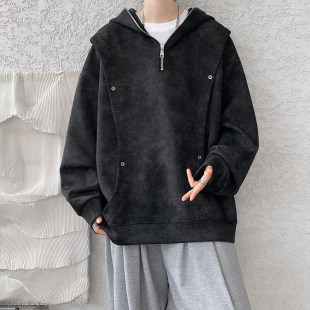 Tie-dyed Hooded Sweatshirt Men's Spring and Autumn Design Sense Niche Coat American Style Fashion Brand High-grade Sense of Fried Street