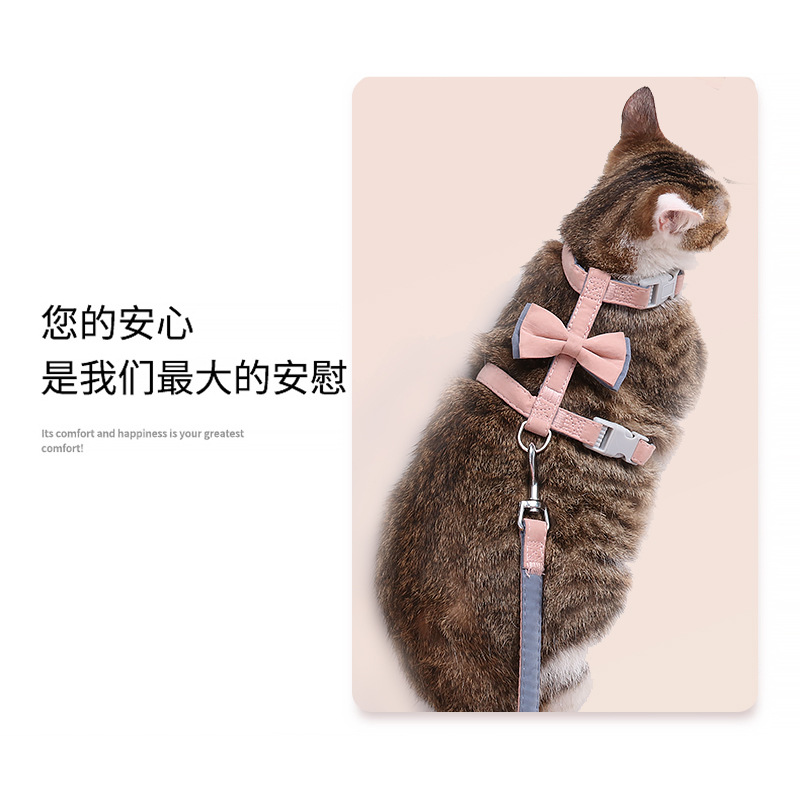 Fabricante en stock bowknot algodón en forma de I gato cuerda de tracción anti-rotura ajustable suave gato cuerda gato cadena