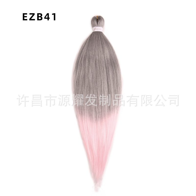 Peluca EZ cabello esponjoso y suave de fibra química trenza grande 26 pulgadas 90g pvc bicolor retardante de llama seda de baja temperatura trenza grande