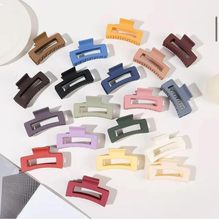 亚马逊跨境新品6.5cm方形鲨鱼夹简约磨砂抓夹经典高级感发饰批发