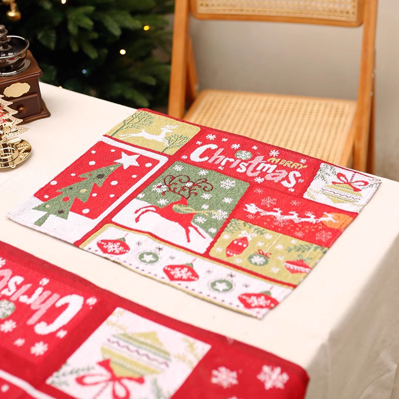 Decoración de mesa de Navidad hogar tienda placemat mesa corredor decoración de Navidad escena diseño mantel paño colgante