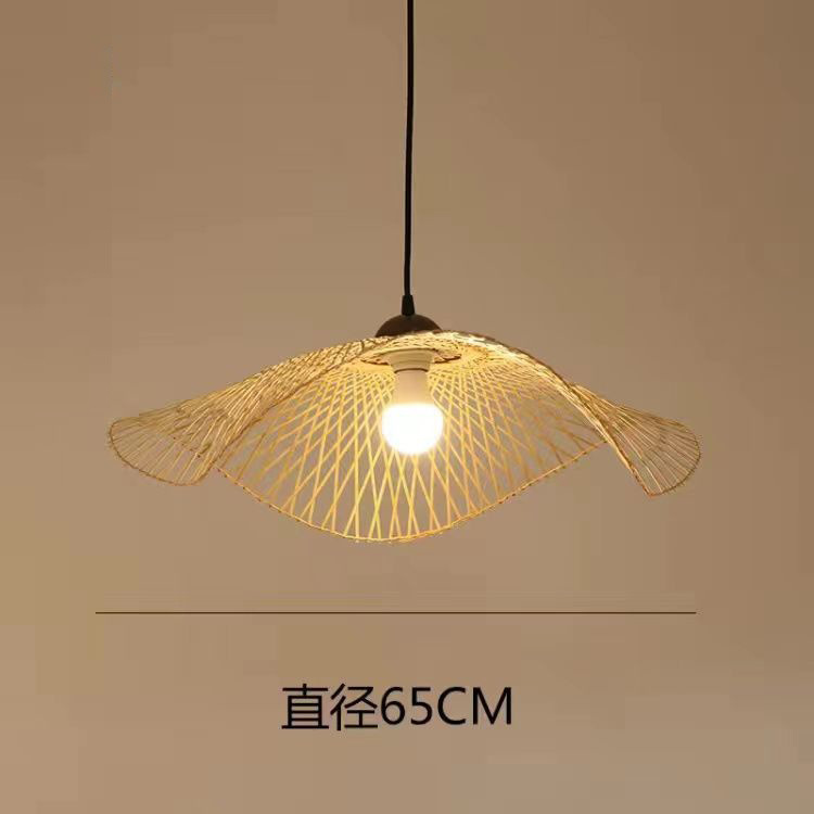 Lámpara china de caña trenzada lámpara de arte japonesa lámpara de vivienda hotel comedor dormitorio lámpara de bambú trenzada lámpara