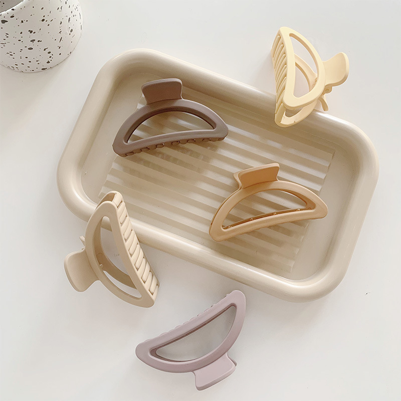Pinza para el cabello de placa de color coreano ins Maillard, pinza para el cabello de color té con leche de otoño e invierno, pinza para el cabello grande de textura simple