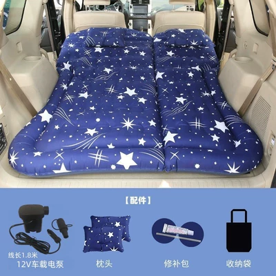 Inflatable Bed, Suv Trunk Mat, Vehicle-mounted inflatable bed - for-trunk-only-suv-honeycomb-single-sided-oxford-starry-sky-blue-with-18m-pump