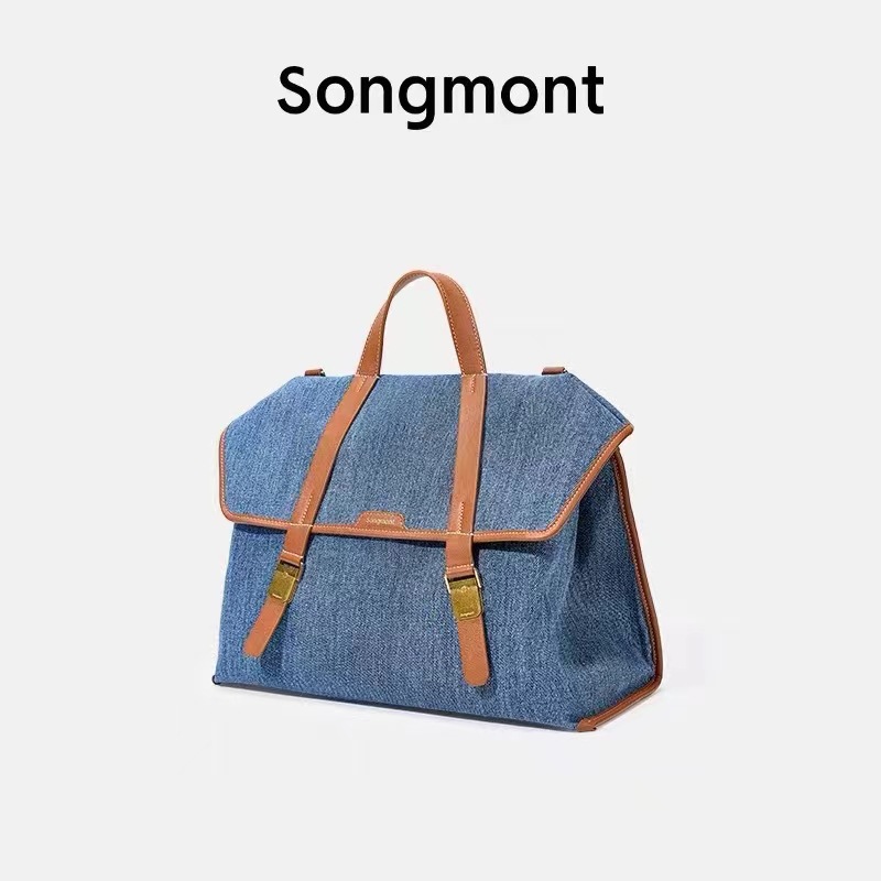 Travel Briefcase Denim Backpack Handbag Shoulder Bag Crossbody Bag Multi-Purpose Laptop Bag For Women - Thumbnail 7