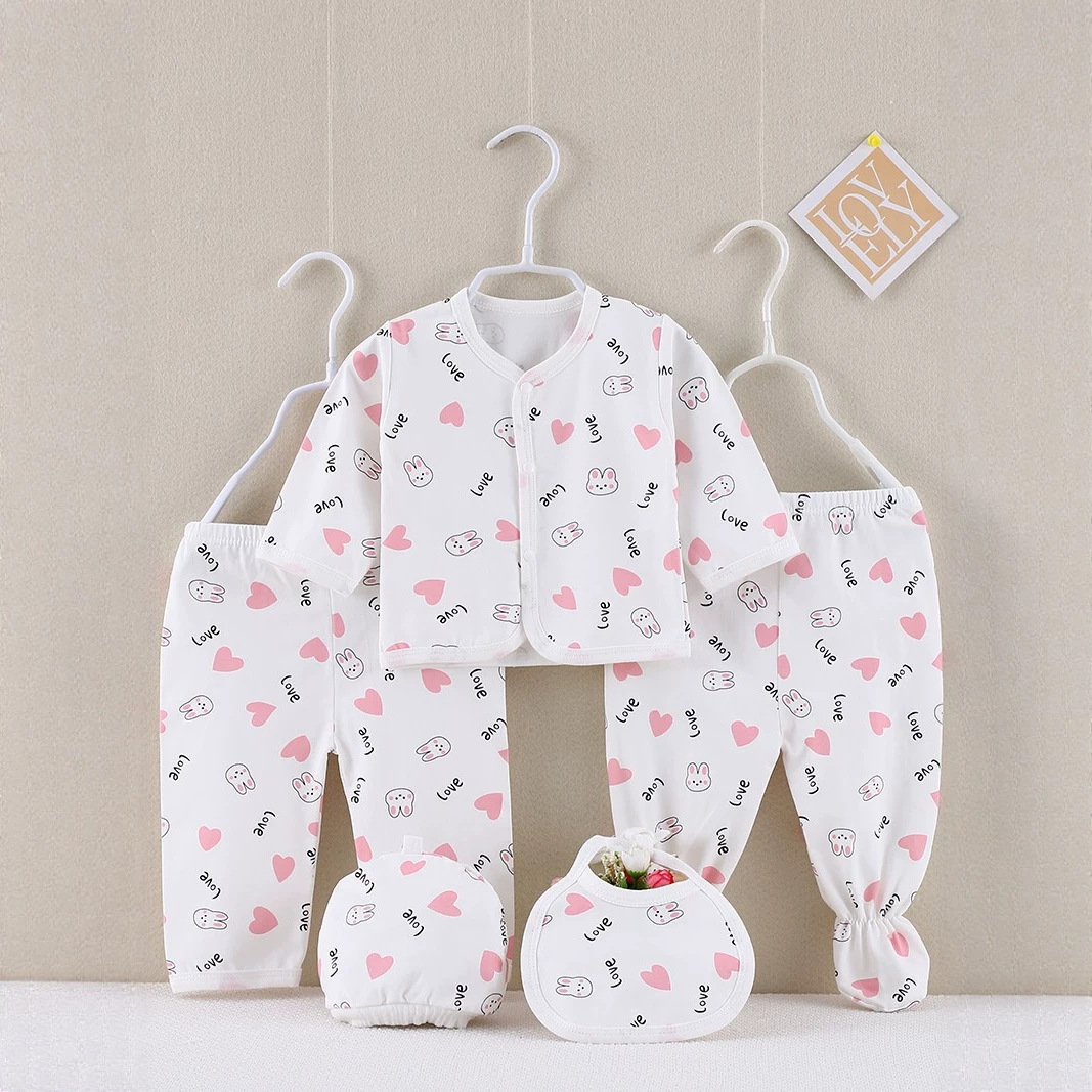 Verano delgado 160g baby set de cinco piezas baby set transfronterizo impresión digital paquete de producción en espera de suministro de comercio exterior Anyang
