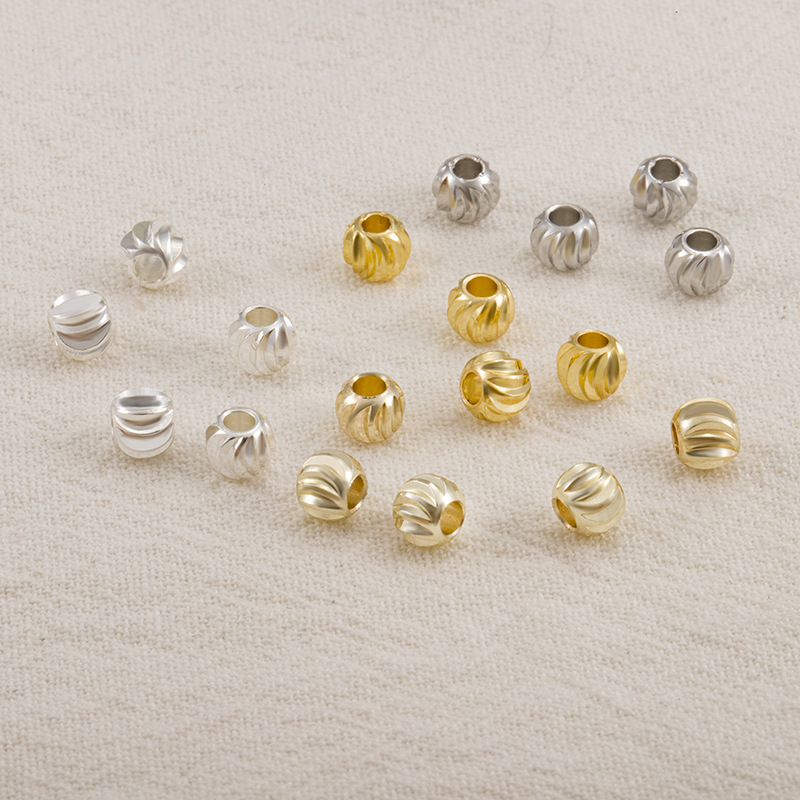 Copper plated real gold 18K package gold high color vertical watermelon batch flower beads cut watermelon beads diy bracelet beaded beads Copper plated real gold 18K package gold high color vertical watermelon batch flower beads cut watermelon beads diy bracelet beaded beads