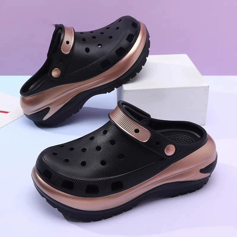Женские летние пляжные сандалии Croc Shoes 2025, новые, на толстой нескользящей подошве, антибактериальные, для пар.