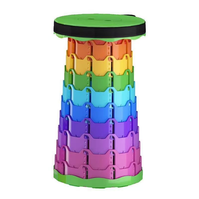 Arco iris taburetes telescópicos al aire libre taburetes plegables de plástico acampamiento tren de pesca cola contraída elevador taburetes sillas al por mayor transfronterizas