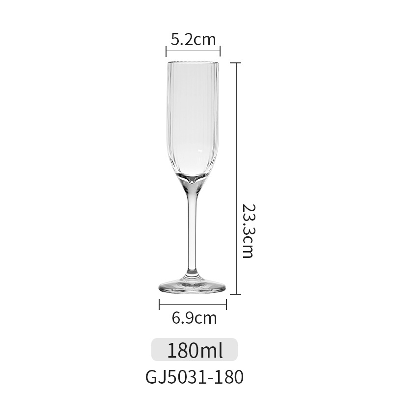Copa de champán, barra de PC gruesa de alto valor, vino dulce comercial, copa de vino blanco, copa de acrílico transparente
