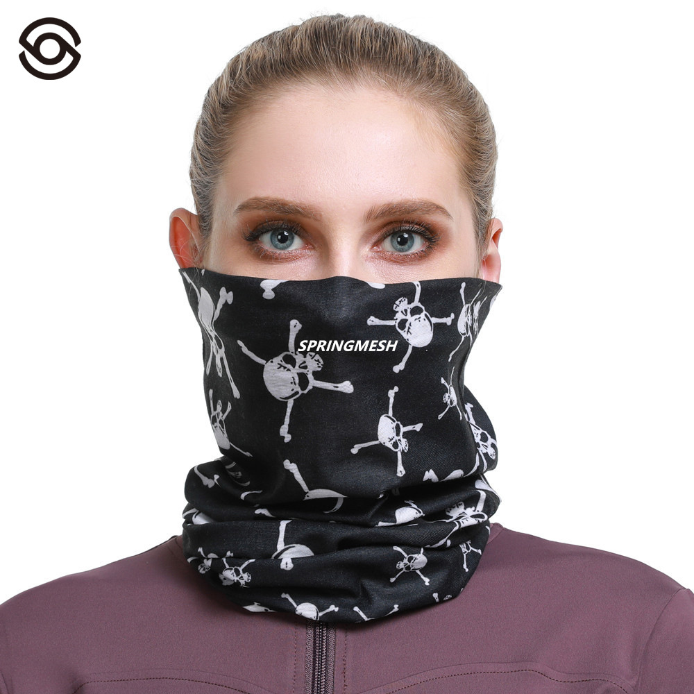 Seamless Multifunctional Magic Headscarf, Cycling Mask, Warm Neck Gaiter, Halloween Prop, Skull Face Mask
