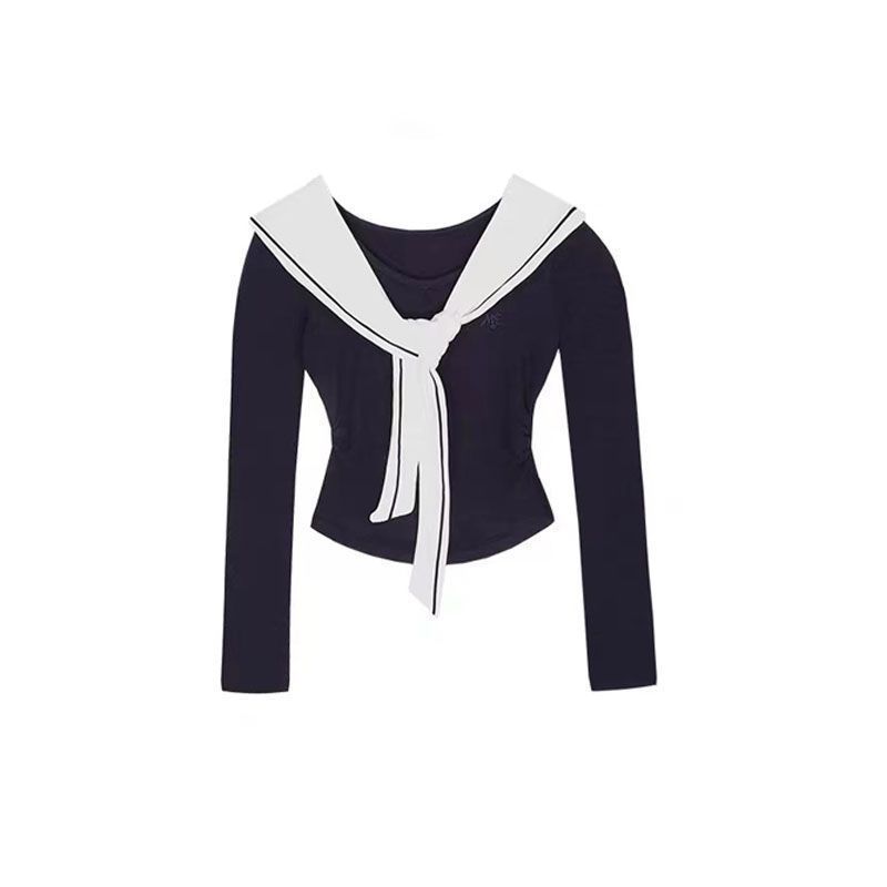 긴팔탑 원피스 - 프리숄