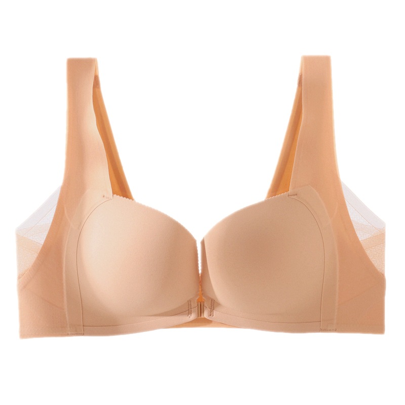 Estilo de chaleco frente hebilla ropa interior pequeño pecho de las mujeres empujar hacia arriba colección de pecho anti-flacidez ajustable inalámbrico sujetador sin costuras 6350