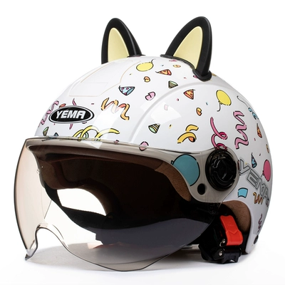 Motosiklet dəbilqələri — Motorcycle Helmet Helmet Half Helmet - one-size-fits-all-color-black-and-yellow-w-comes-with-warm-ear-protection-removable
