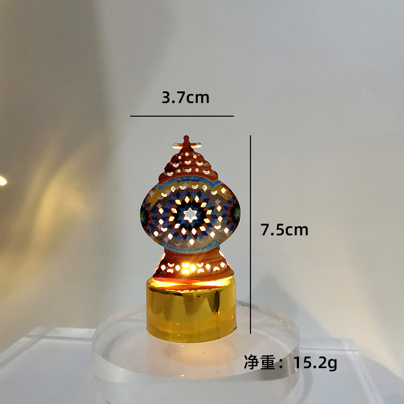 Nueva lámpara de vela electrónica LED iluminación creativa iluminación de atmósfera decoración pequeña lámpara de color hierro forjado estrella de modelado lámpara de noche