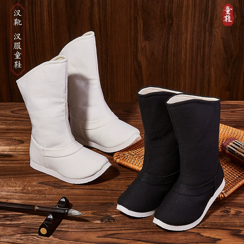 Новые готовые зеркальные черно-белые детские сапоги из гусиного хлопка в этническом стиле для дома и улицы, антикварные детские тканевые сапоги