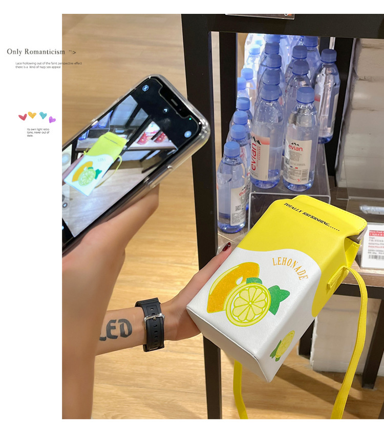 Small Pu Leather Fruit Square Buckle Crossbody Bag display picture 6