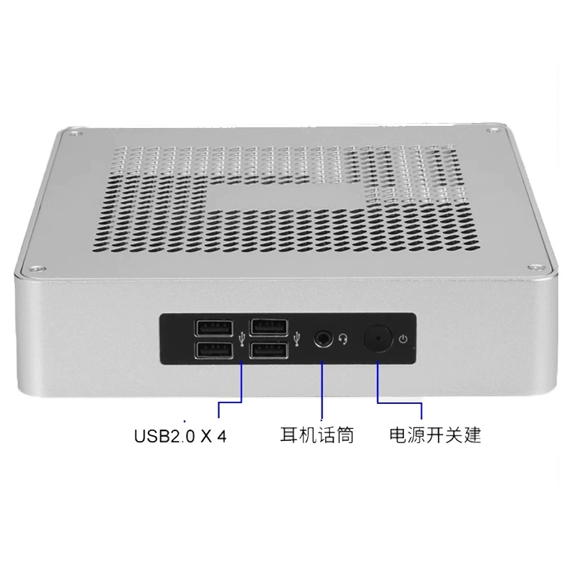 Корпус All-aluminum ITX для 8-го–10-го поколения i3/i5/i7 мини-системный блок портативный ПК, промышленный контроллер, мини-компьютер для аудио- и видеoразвлечений