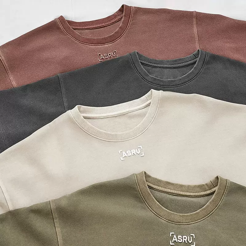 男装春夏男士t恤260G重磅美式复古纯棉短袖t恤男潮牌水洗做旧上衣