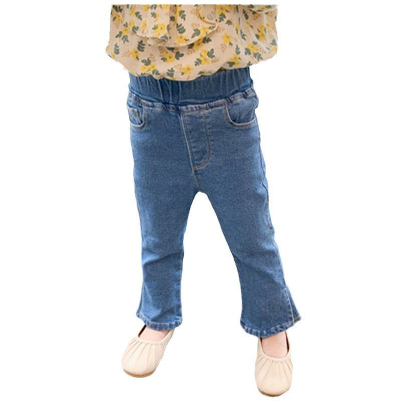 Corea de estilo extranjero primavera y otoño niños pantalones vaqueros de primavera y otoño niños pantalones de otoño para bebés de moda de otoño pantalones de boquilla