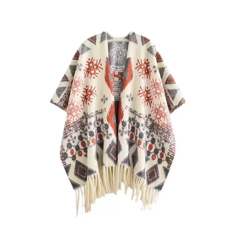 Ethnic trench coat, cloak, boho style