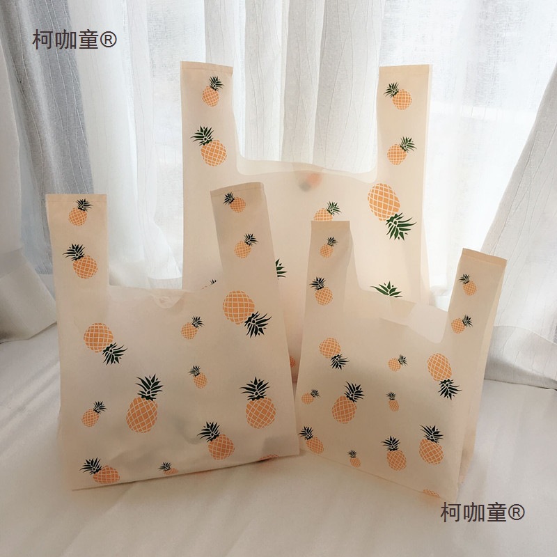 摆地摊装东西袋子网红可爱菠萝打包塑料袋通用背心袋快饰品麦太保